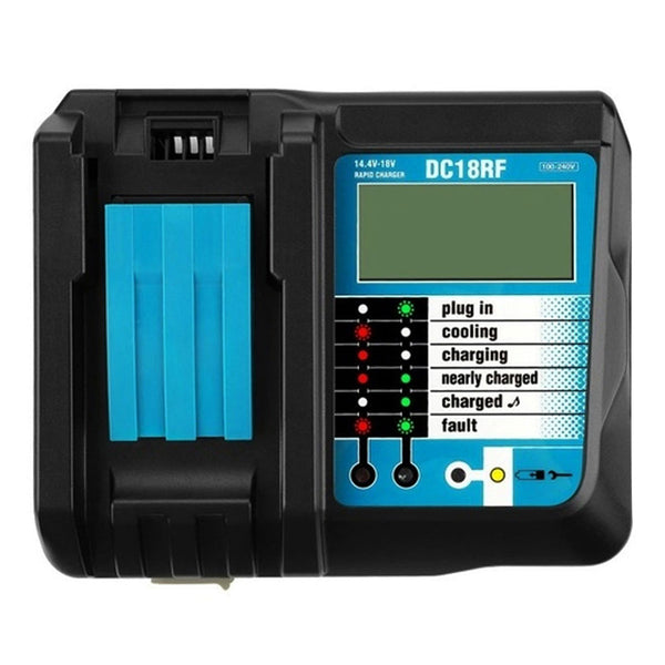 DC18RF 100-240V LCD Battery Charger USB Connection for Makita 14.4V/18V Li-ion Battery