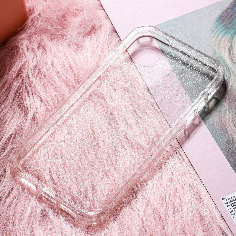 Rock Shockproof Transparent Soft TPU +Hard PC Bling Glitter Shiny Phone Protective Case for iPhone 11 Pro 5.8 inch