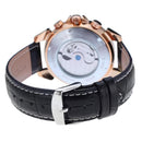 JARAGAR F120504 Fashion Automatic Mechanical Watch Date Display Leather Strap Men Wrist Watch