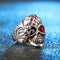 Vintage Halloween Men Jewelry Skull Head Punk Multicolor Rhinestone Ring for Men