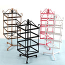 128 Holes Rotating Earring Iron Stand Ring Display Square Jewelry Rack Holder