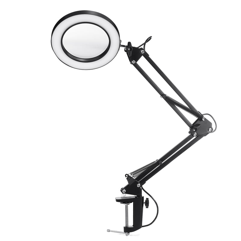 5X Magnifier Magnifying Glass LED Large Lens Lighted Lamp Top Desk with Clamp