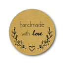 500PCS Kraft Paper Handmade With Love Sticker DIY Gifts Wrap Cookies Packaging Stickers