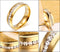 Titanium Steel Gold-plated Perimeter Crystal Stick Diamond Ring