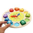 Wooden Clock Shape Sorting Preschool Puzzle Blocks Toddler Kids Educational Toys