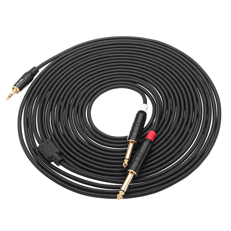 CE-LINK 3.5mm Stereo Male Plug to Dual 2x 6.35mm Mono Plug Audio Phone Cable