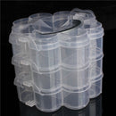 3 Layers Portable Clear Plastic Case Makeup Organizer Nail Decoration Storage