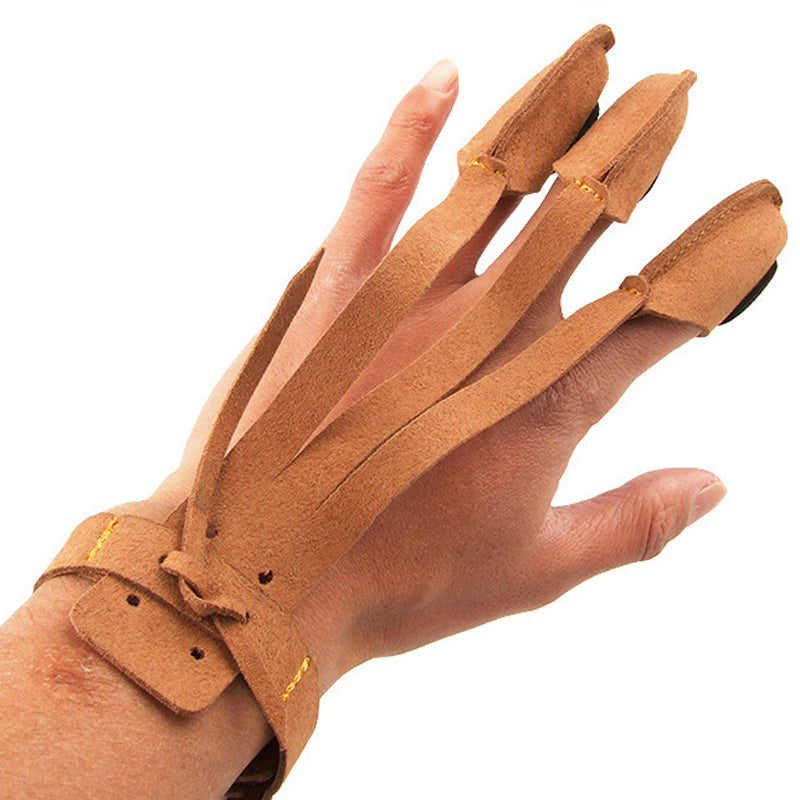 Tactical Archery 3 Fingers Protector Sleeve Microfiber Traditional Archery Recurve Bow Finger Gloves