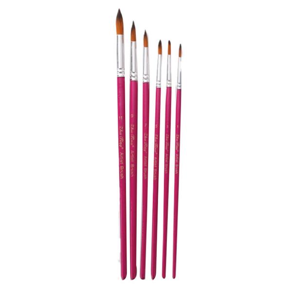 Zhuting 6001R 6Pcs Round Front Nylon Practical Writing Brush