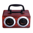 W5B Wooden Wireless bluetooth Speaker Dual Units Stereo Bass TF Card AUX Speaker with Mic