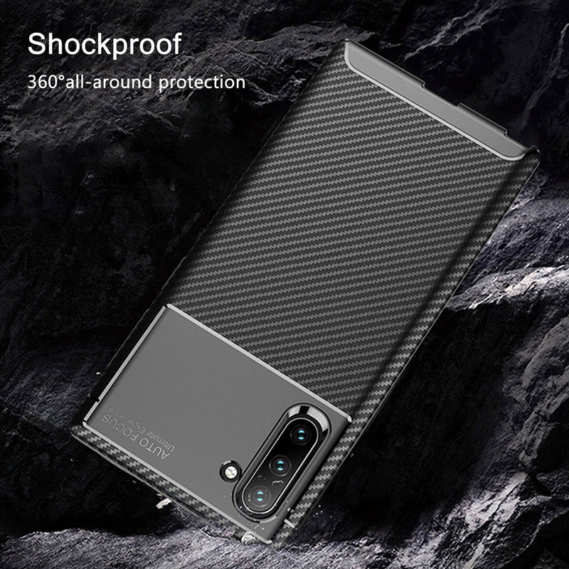 Bakeey Protective Case For Samsung Galaxy Note 10 Slim Carbon Fiber Fingerprint Resistant Soft TPU Back Cover