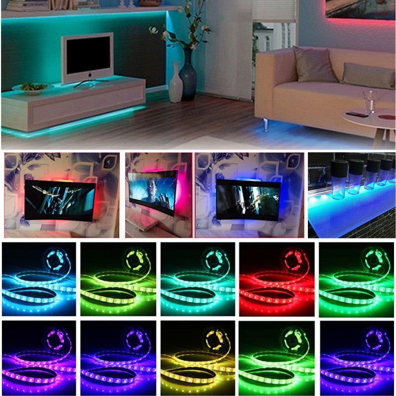 Non-waterproof USB DC5V SMD5050 RGB LED Tape TV Background Strip Light with Remote Controller