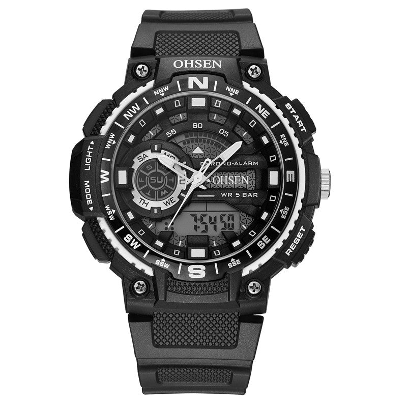 OHSEN AD1705 Digital Watch Dual Display Multifunction LED Sport Swimming Men Watch