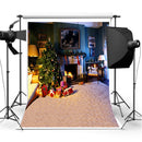5x7FT Vinyl Christmas Tree Fireplace Bedroom Photography Backdrop Background Studio Prop