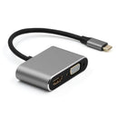 Bakeey 4 In 1 USB-C Hub Adapter with 60W Type-C PD Charging/USB 3.0/4K HD Video Output Display/VGA