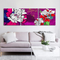 Miico Hand Painted Three Combination Decorative Paintings Botanic Lotus Wall Art For Home Decoration