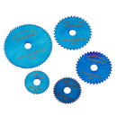Drillpro 6pcs HSS Circular Saw Blades Set Bule Nano Coated Saw Blade for Rotary Tools
