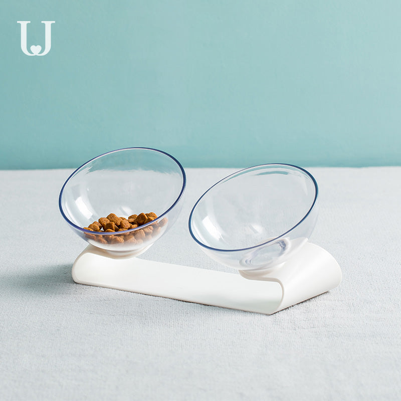 Jordan&Judy PE001 Pet Dog Cat Pet Double Bowl Transparent Tilt Design Healthy Material From Xiaomi Youpin