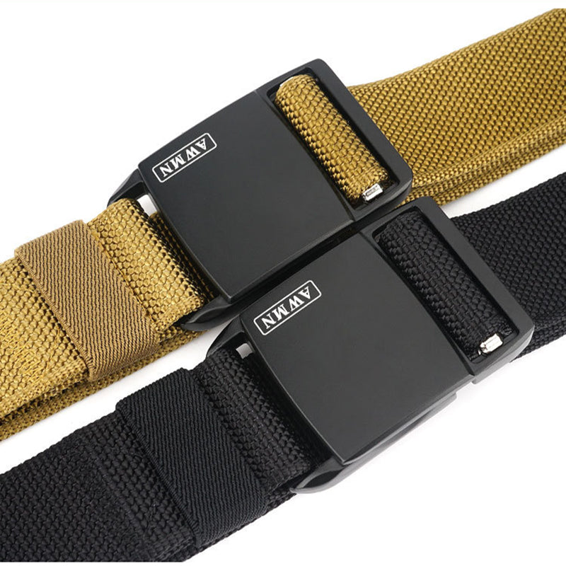 AWMN 125cmx3.8cm Military Tactical Belt Outdoor Zinc Alloy Magnetic Buckle Casual Belts Canvas Waist Belts