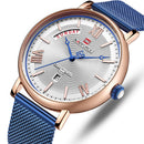 NAVIFORCE 3006 Mesh Steel Band Calendar Quartz Watch Casual Waterproof Men Wrist Watch