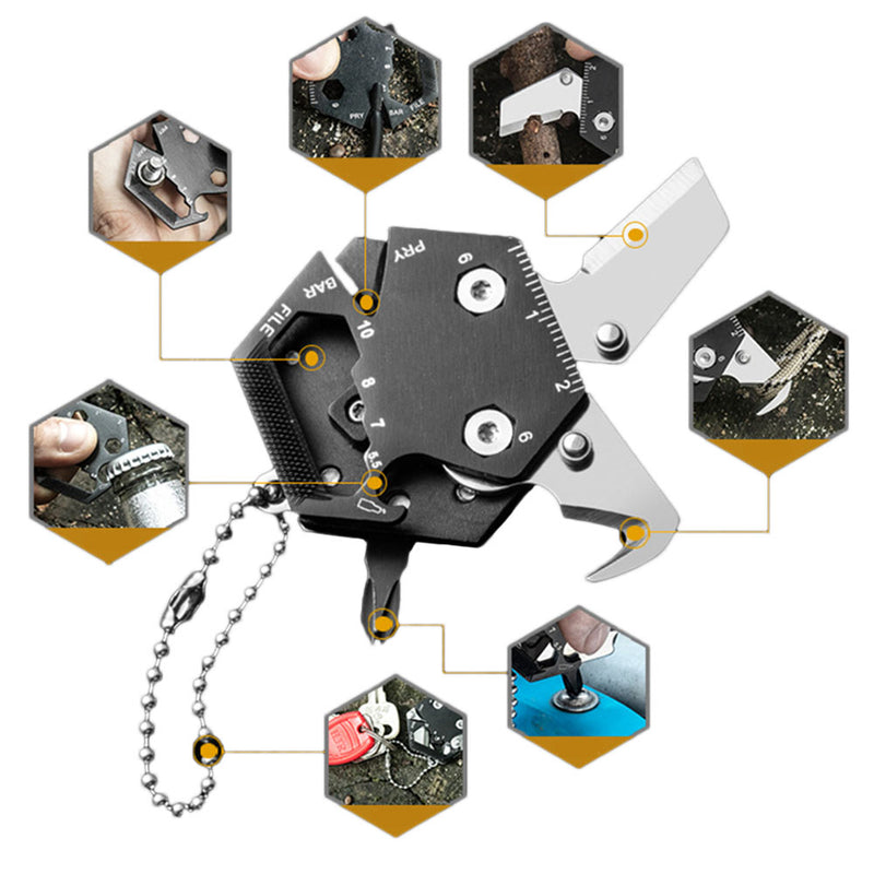 KCASA 2.0 Upgrade Multifunctional Coin EDC Folding Tool Portable Hexagonal Wrench Plier Wire Cutter Keychain Positioning Wrench Opener Gadget