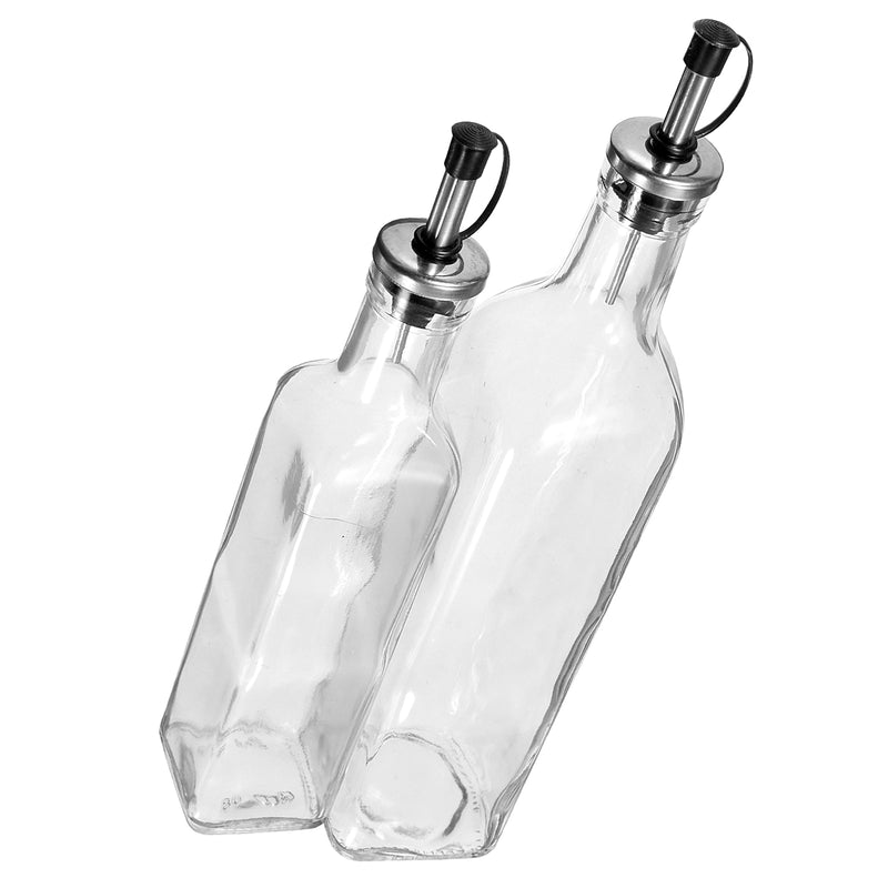 Oil Vinegar Glass Cruet Condiment Bottle Dressing Sauce Dispenser Beverage Dispenser 250/500ml
