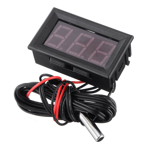 10pcs 12V Red LED Display Digital Temperature Meter -50C to +110C Thermometer Sensor