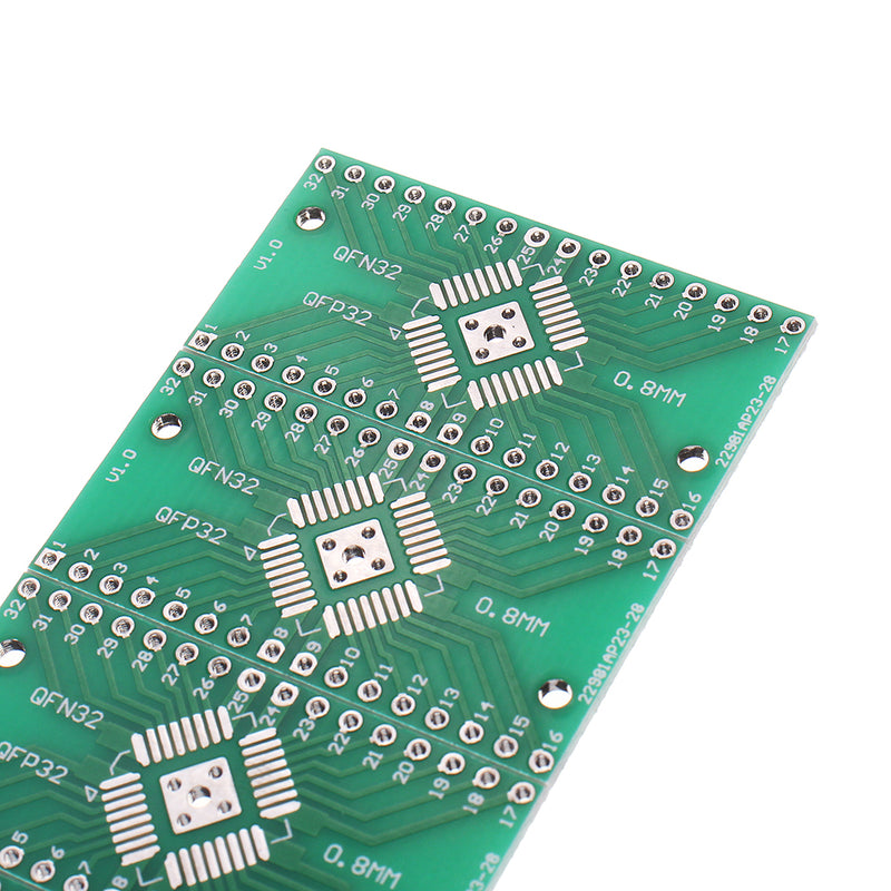 10PCS QFN32 QFP32 to DIP Adapter PCB 0.8/0.65mm Converter PCB Board DIP Pin Pitch Converter Socket