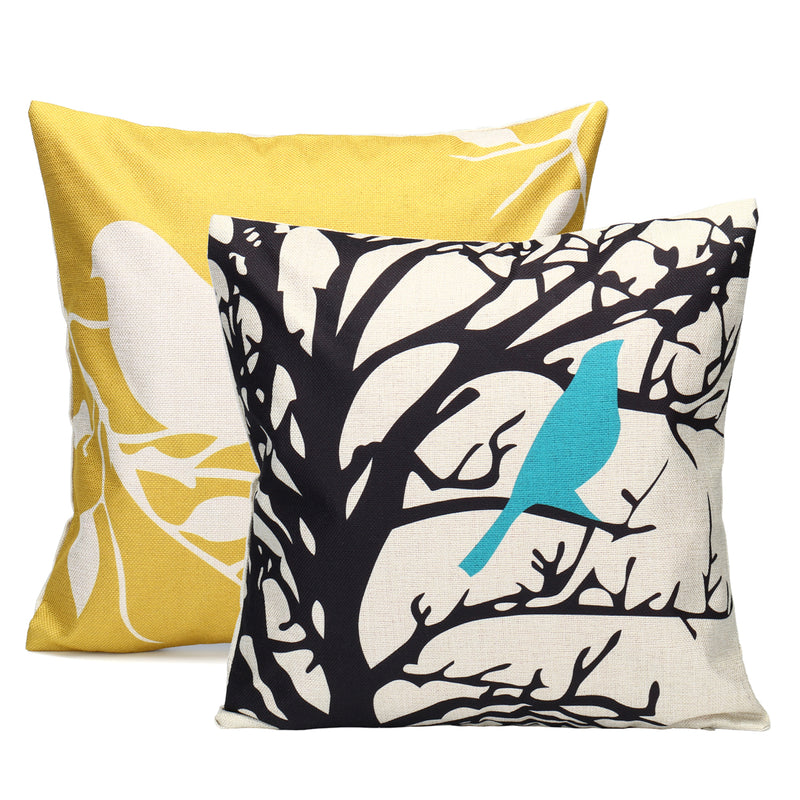 45x45cm Bird Square Pillow Case Cushion Cover Sofa Throw Home Bedroom Decor
