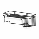 Hanging Rail Rack Storage Stand Kitchen Iron Wall Mounted Tidy Hook Black Baskets