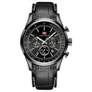 MINI FOCUS MF0116G Leather Business Chronograph Calendar Waterproof Men Watch Quartz Watch