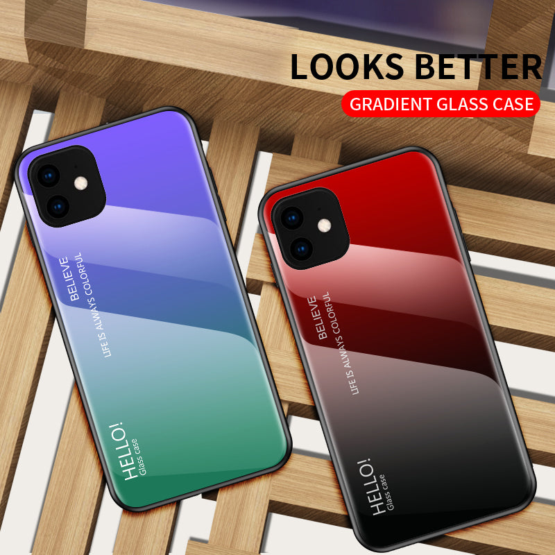 Bakeey Scratch Resistant Gradient Tempered Glass Protective Case for iPhone 11 6.1 Inch