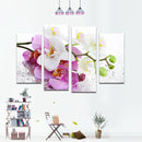 Miico Hand Painted Four Combination Decorative Paintings Botanic Phalaenopsis Wall Art For Home Decoration