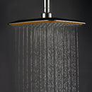 Mrosaa 9 Inch Top Rain Shower Head Square 360 Rotatable Pressurized Top Spray + Conversion rods + Hose + Shower Holder