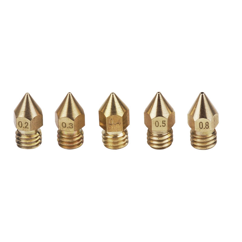 MK8 Aluminum Heating Block + 1.75mm 0.2/0.3/0.4/0.5/0.8mm Nozzle + M6*30mm Throat Kit For 3D Printer
