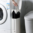 3 in 1 Narrow Plastic Trash Can Set with Toilet Cleaning Brushes Bathroom Waste Bin Dustbin Trash Cans