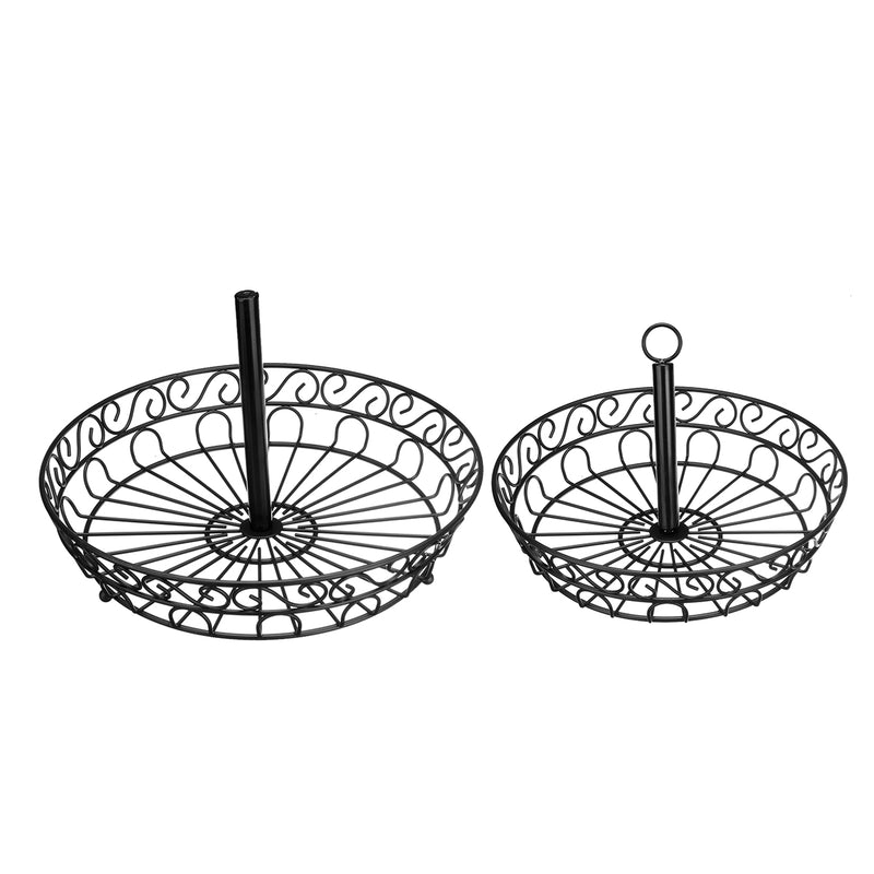 30cm Kitchen Restaurant Fruit Vegetable Basket 2 Tier Iron Rack Storage Organizer Stand Holder