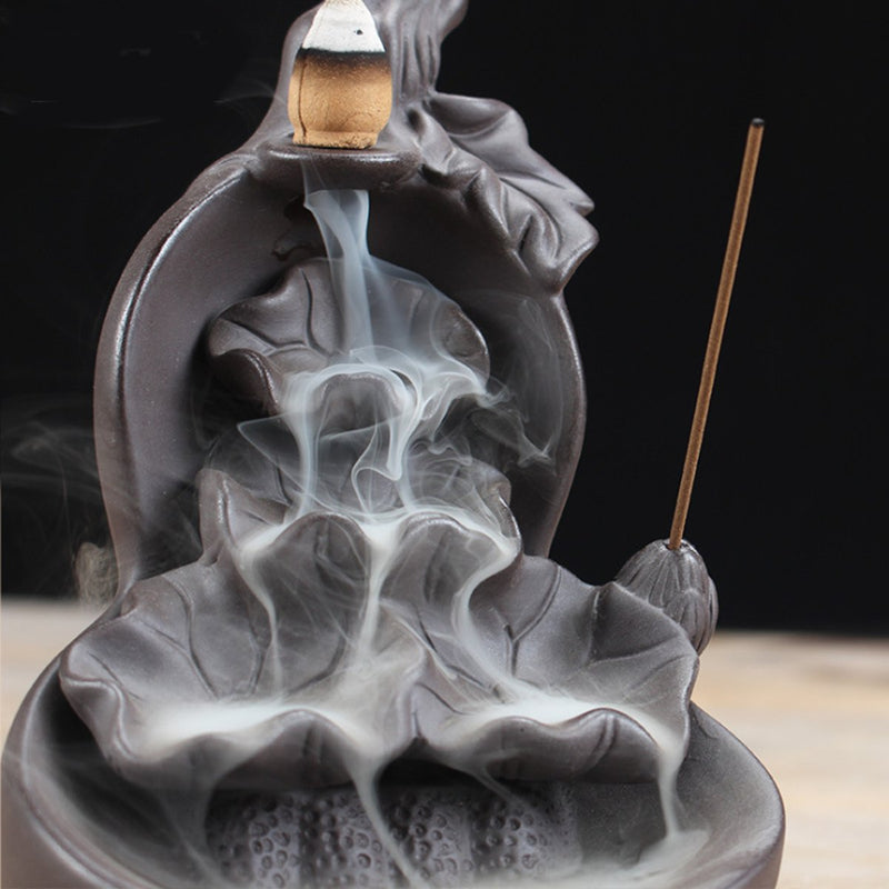 Backflow Waterfall Incense Burner Ceramic Retro Censer Holder Home Office Decor