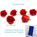 KCASA 50Pcs Rose Bath Soap Body Cleaning Flower Soap Wedding Party Girlfriend Floral +Gift