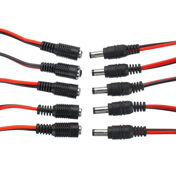 20Pcs Pure Copper Core Male Female DC Power Supply Wire Jack Plug Wire Connector CCTV Security Camera Surveillance LED