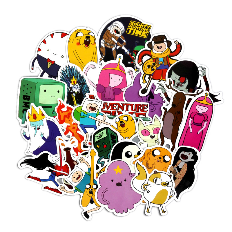 29pcs Adventure Time Cartoon Pvc Waterproof Sticker For Wall Car Laptop Bicycle Luggage Sticker