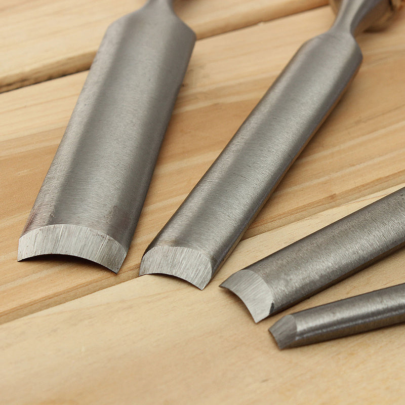 4pcs Woodworking Carving Hand Chisel Wood Firmer Gouge Set