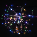 Battery Operated 8 Mode Dimmable LED Dandelion Hanging String Light Silver Wire Christmas Decor