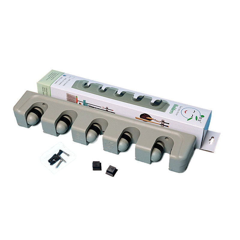 5 Position 6 Hooks Wall Mounted Mop Broom Holder Hanger Kitchen Shelf Storage Holder Garage Storage