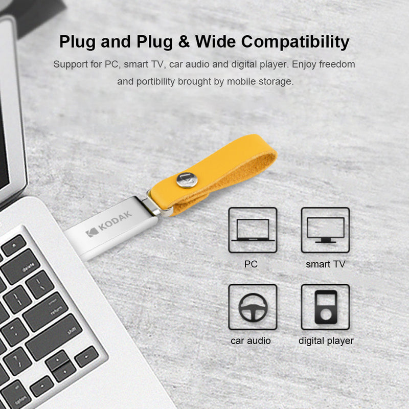 KODAK USB3.0 64GB Flash Drive Memory Disk U Stick Metal USB Memory Stick Pen Drive Pendrive