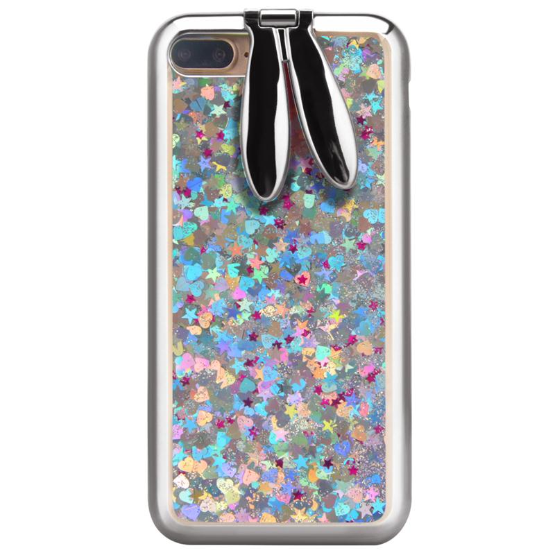 Bakeey Rabbit Ears Bracket Glitter Quicksand Dynamic Liquid Plating TPU Case for iPhone 7Plus 5.5''