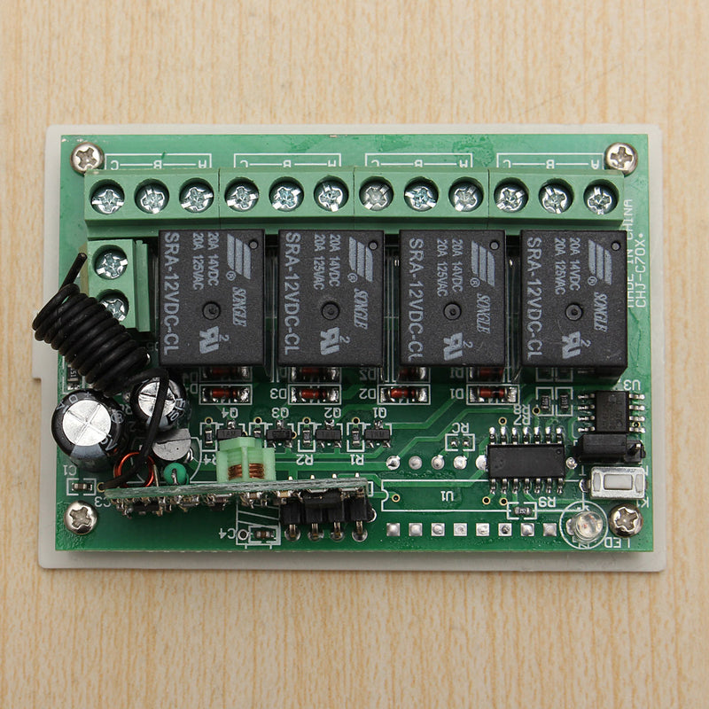 Geekcreit 12V 4CH Channel 433Mhz Wireless Remote Control Switch Transceiver