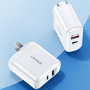 USAMS QC3.0 24W Type-C PD Fast Charging USB Charger For iPhone 11 Pro Huawei P30 Xiaomi Mi9 S10+ Note10