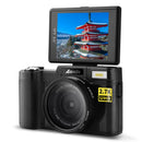 Amkov CD-RW WIFI 24MP 2.7K HD 4X Zoom Anti-Shake 3.0 Inch TFT Screen Digital Camera with 52mm Lens Adapter