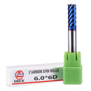 Drillpro 6 Flutes Nano Blue Coated Milling Cutter HRC65 6/8/10/12mm Carbide End Mill